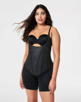 SPANXsupersculpt® TotalContour Open-Bust Mid-Thigh Bodysuit | Very Black