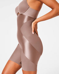 SPANXshape® Satin-X™ High-Waisted Mid-Thigh Short | Cafe Au Lait
