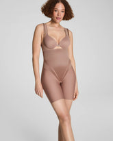 SPANXsupersculpt® Transform Open-Bust Mid-Thigh Bodysuit | Cafe Au Lait