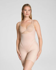 SPANXsupersculpt® Transform Open-Bust Mid-Thigh Bodysuit | Champagne Beige