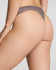 SPANXsupersmooth® Day to Date Night Lace Thong | Granite