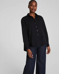 SPANX® Poplin Oversized Button-Up Shirt | Classic Black