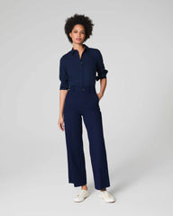 SPANXsupersmooth® Stretch Twill Cropped Wide Leg Pant | Timeless Navy