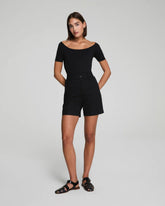 SPANXsupersmooth® Stretch Twill Short, 7" | Classic Black