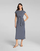 SPANX® AirEssentials Tie-Waist Maxi Dress | Timeless Navy/Powder Stripe