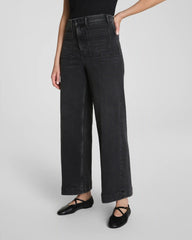 SPANXshape® Authentic 360 Cropped Wide Leg Jeans with Patch Pockets | Carbon
