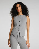 SPANX® WellSuited Tailored Button-Down Vest | Heather Grey