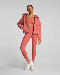 SPANX® BoostUp Cotton Fleece Full Zip Hoodie | Clay