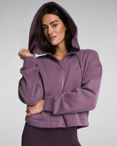 SPANX® BoostUp Cotton Fleece Full Zip Hoodie | Prune