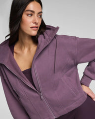 SPANX® BoostUp Cotton Fleece Full Zip Hoodie | Prune