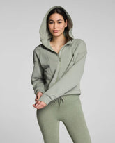 SPANX® BoostUp Cotton Fleece Full Zip Hoodie | Sage Brush