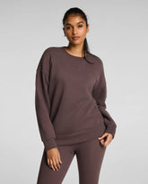 SPANX® BoostUp Cotton Fleece Crewneck Tunic | Dark Cacao