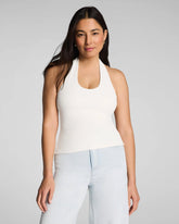 SPANX® Ribbed Knit Halter Tank | Ivory