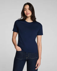 SPANX® Lightweight Cotton Crewneck Tee | Timeless Navy