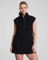 SPANX® BoostUp Cotton Fleece Half Zip Vest | Very Black
