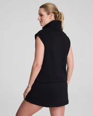 SPANX® BoostUp Cotton Fleece Half Zip Vest | Very Black