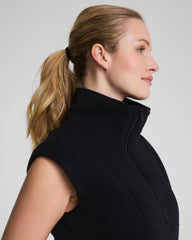 SPANX® BoostUp Cotton Fleece Half Zip Vest | Very Black