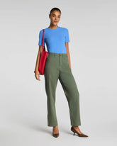 SPANXsupersmooth® Stretch Twill Utility Barrel Leg Pant with Patch Pockets | Eucalyptus