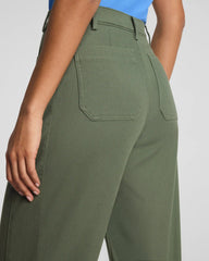 SPANXsupersmooth® Stretch Twill Utility Barrel Leg Pant with Patch Pockets | Eucalyptus