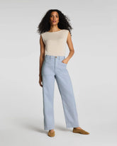 SPANXsupersmooth® Stretch Twill Utility Barrel Leg Pant with Patch Pockets | Himalayan Cloud