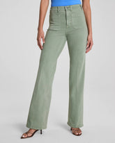 SPANXshape® Authentic 360 Easy Flare Jeans with Patch Pockets | Sage Brush