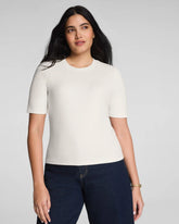 SPANX® Ribbed Knit Crewneck Tee | Ivory