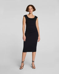 SPANXsmooth® Jersey Scoop Neck Ruched Midi Dress