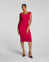 SPANXsmooth® Jersey Scoop Neck Ruched Midi Dress | Fuchsia