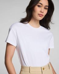 SPANX® Lightweight Cotton Crewneck Short Sleeve Bodysuit | Classic White