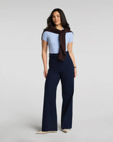 SPANXsupersmooth® Stretch Twill Wide Leg Pant with Patch Pockets | Timeless Navy