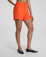 SPANXsupersmooth® Stretch Twill Short with Patch Pockets, 5" | Sunset Coral