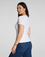 SPANXsmooth® Jersey V-Neck Tee | Classic White