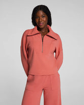 SPANX AirEssentials® French Rib Half Zip | Clay