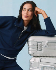 SPANX AirEssentials® French Rib Half Zip | Timeless Navy