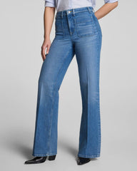 SPANXshape® Authentic 360 Mid-Rise Easy Flare Jeans with Patch Pockets | Elysian