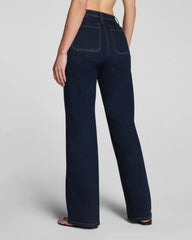 SPANXshape® Authentic 360 Mid-Rise Easy Flare Jeans with Patch Pockets | Marina