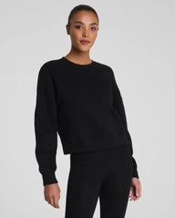 SPANX® BoostUp Cotton Fleece Crewneck | Very Black