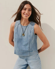 SPANX® Lightweight Denim Shell Tank | Seaside Blue