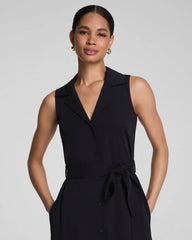 SPANX® CarryOn Belted Midi Shirt Dress | Classic Black
