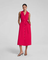 SPANX® CarryOn Belted Midi Shirt Dress | Fuchsia