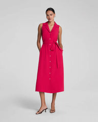 SPANX® CarryOn Belted Midi Shirt Dress | Fuchsia