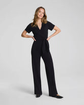 SPANX AirEssentials® Collared Tie-Waist Jumpsuit | Very Black