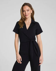 SPANX AirEssentials® Collared Tie-Waist Jumpsuit | Very Black