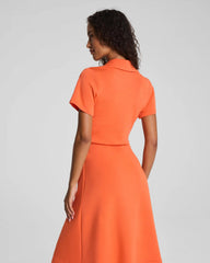 SPANX AirEssentials® Collared Tie-Waist Midi Dress | Sunset Coral