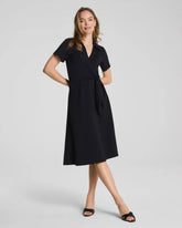 SPANX AirEssentials® Collared Tie-Waist Midi Dress | Very Black