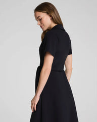 SPANX AirEssentials® Collared Tie-Waist Midi Dress | Very Black