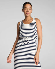 SPANX AirEssentials® Drawstring Maxi Tank Dress | Powder/Timeless Navy Stripe