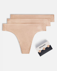 SPANXsmooth® Fit-To-You Supima® Cotton Thong 3-Pack | Toasted Oatmeal