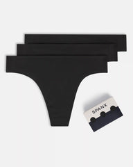 SPANXsmooth® Fit-To-You Supima® Cotton Thong 3-Pack | Very Black