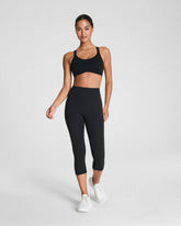 SPANXshape® BodyLine Cropped Leggings with Mid-Tummy Compression, 19" | Very Black